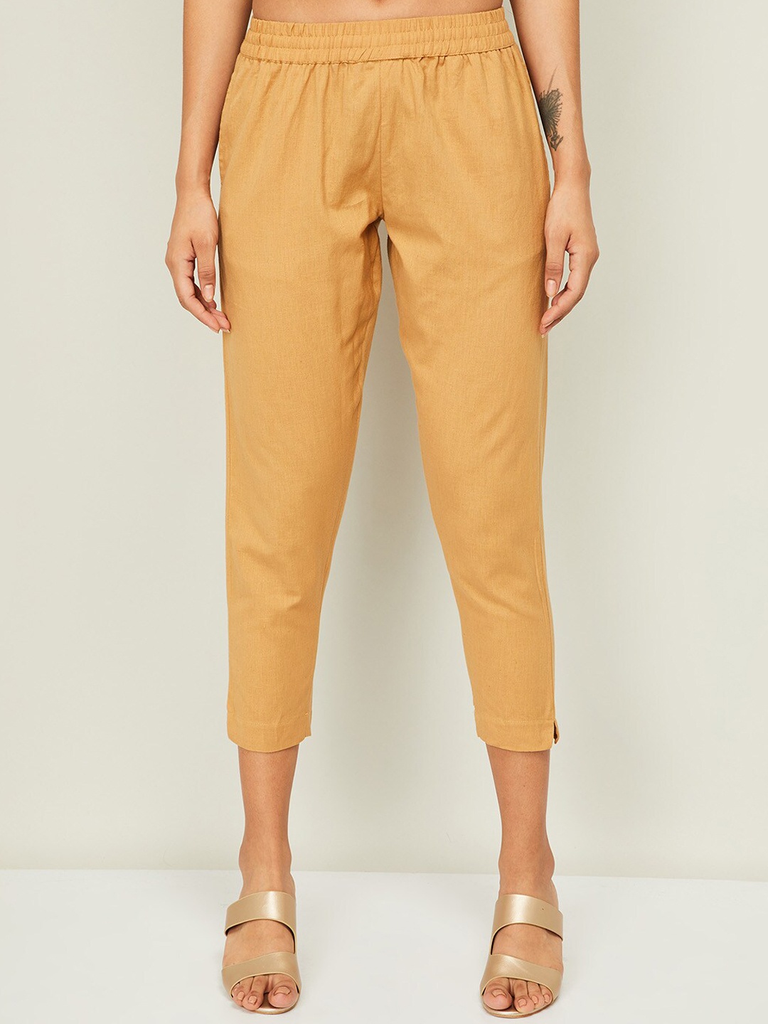 

Melange by Lifestyle Women Gold-Toned Trousers