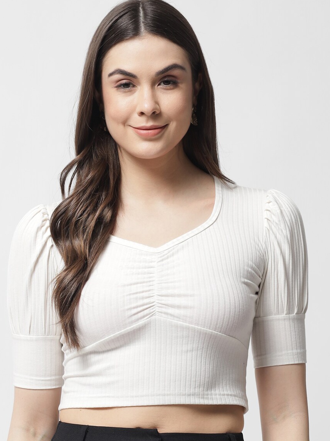 

Popwings Off White Crop Top