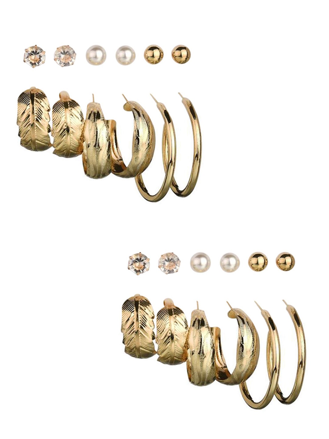 

Vembley Gold-Toned Set Of 6 Contemporary Studs Earrings