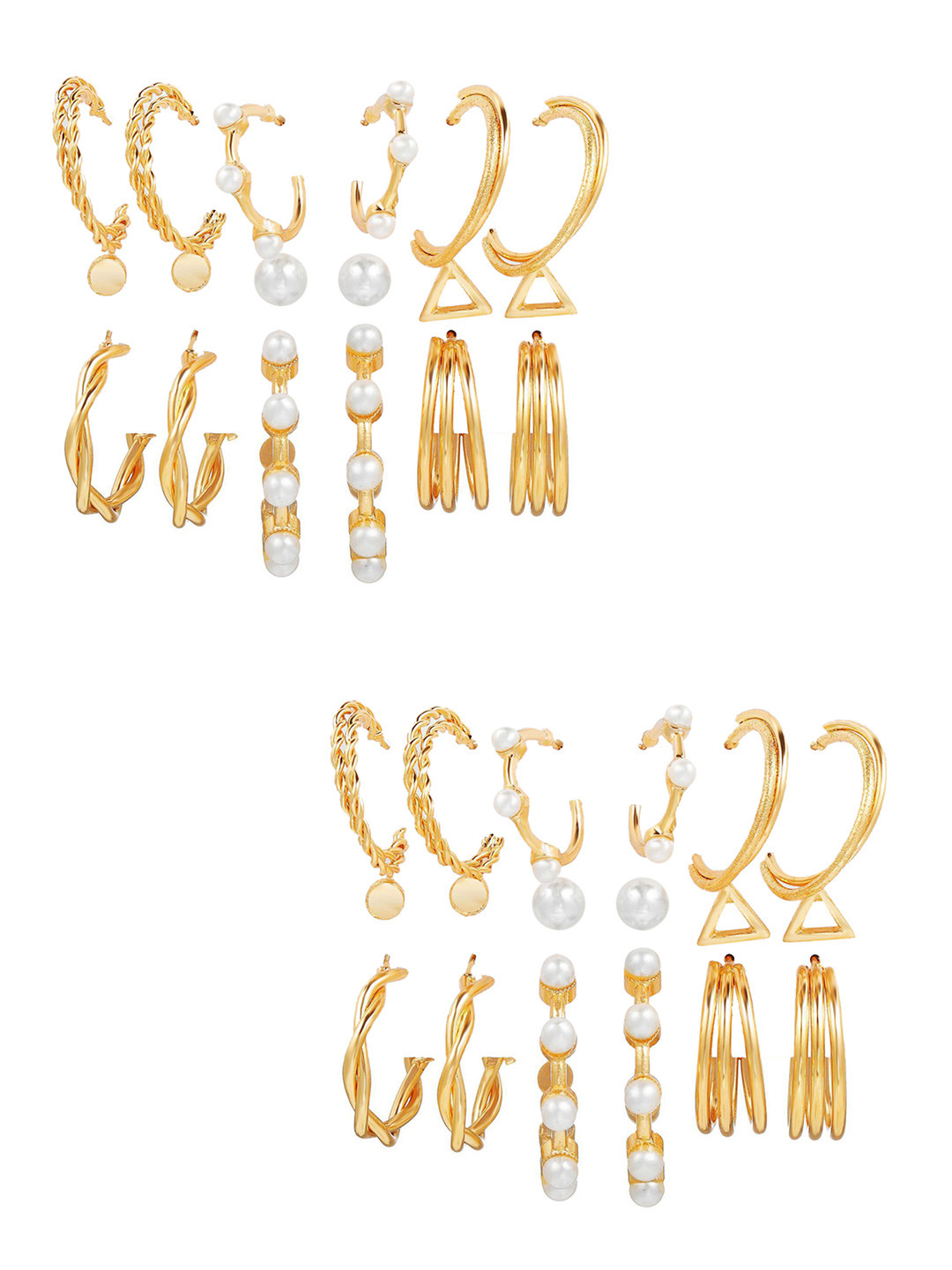 

Vembley Gold-Plated Set Of 18 Earrings