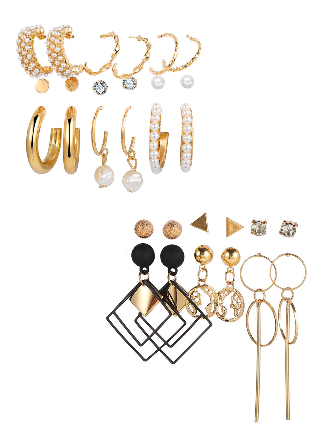 

Vembley Gold-Plated Set Of 15 Earrings