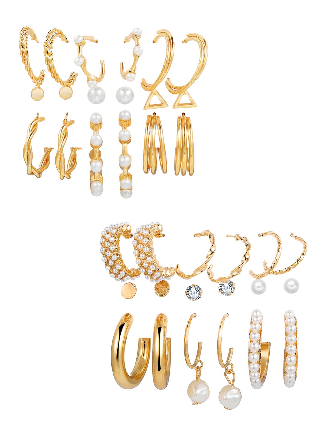 

Vembley Gold-Plated Set Of 18 Earrings