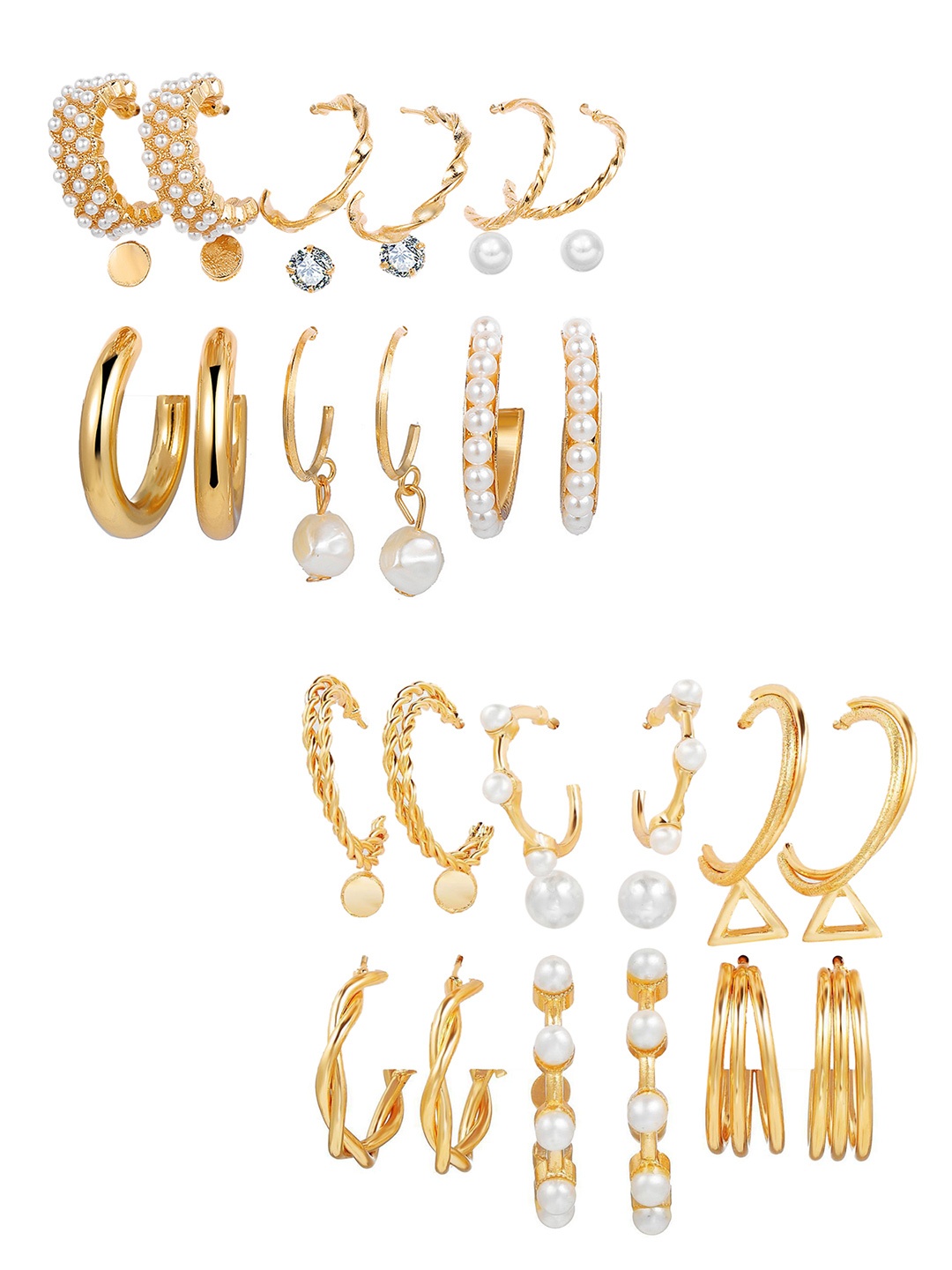 

Vembley Gold-Plated Set Of 18 Earrings