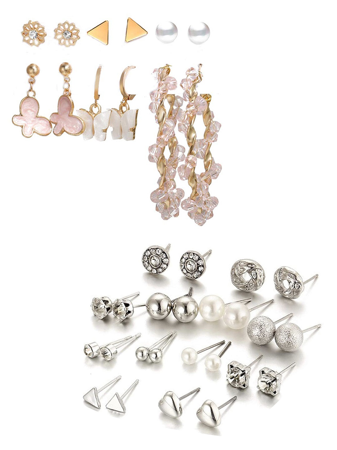 

Vembley Gold Plated Set of 18 Studs Earrings