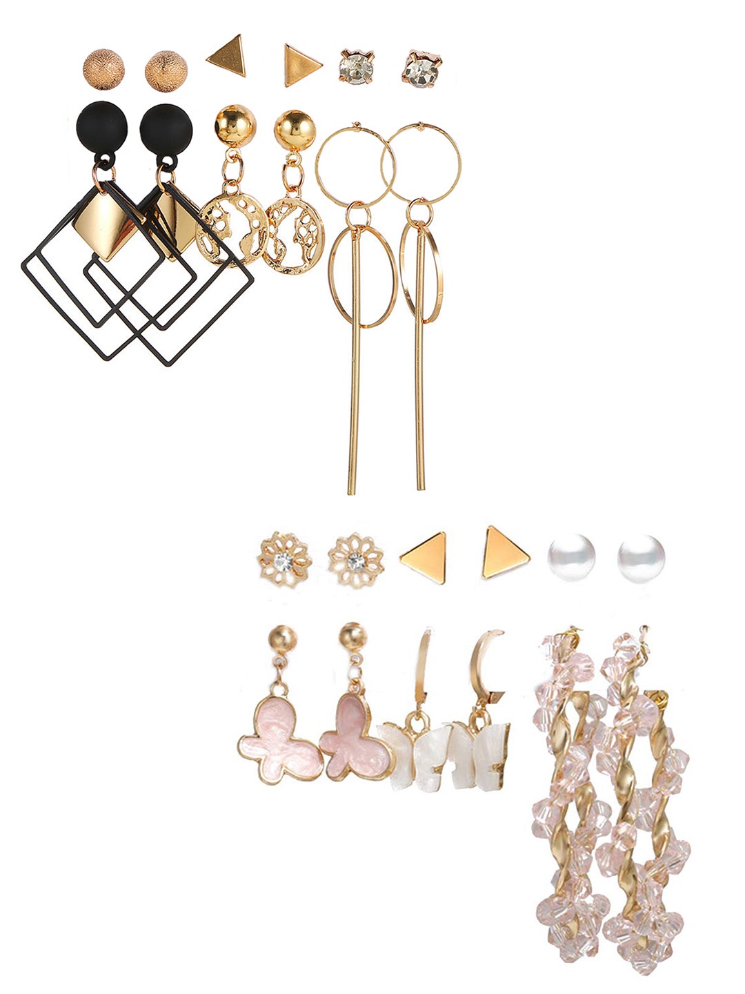 

Vembley Gold-Plated Set Of 12 Earrings