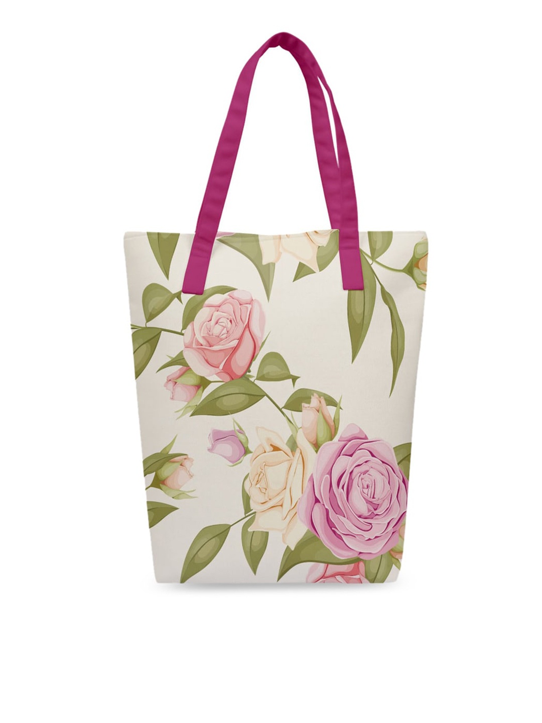 

Crazy Corner Pink & White Floral Printed Structured Tote Bag