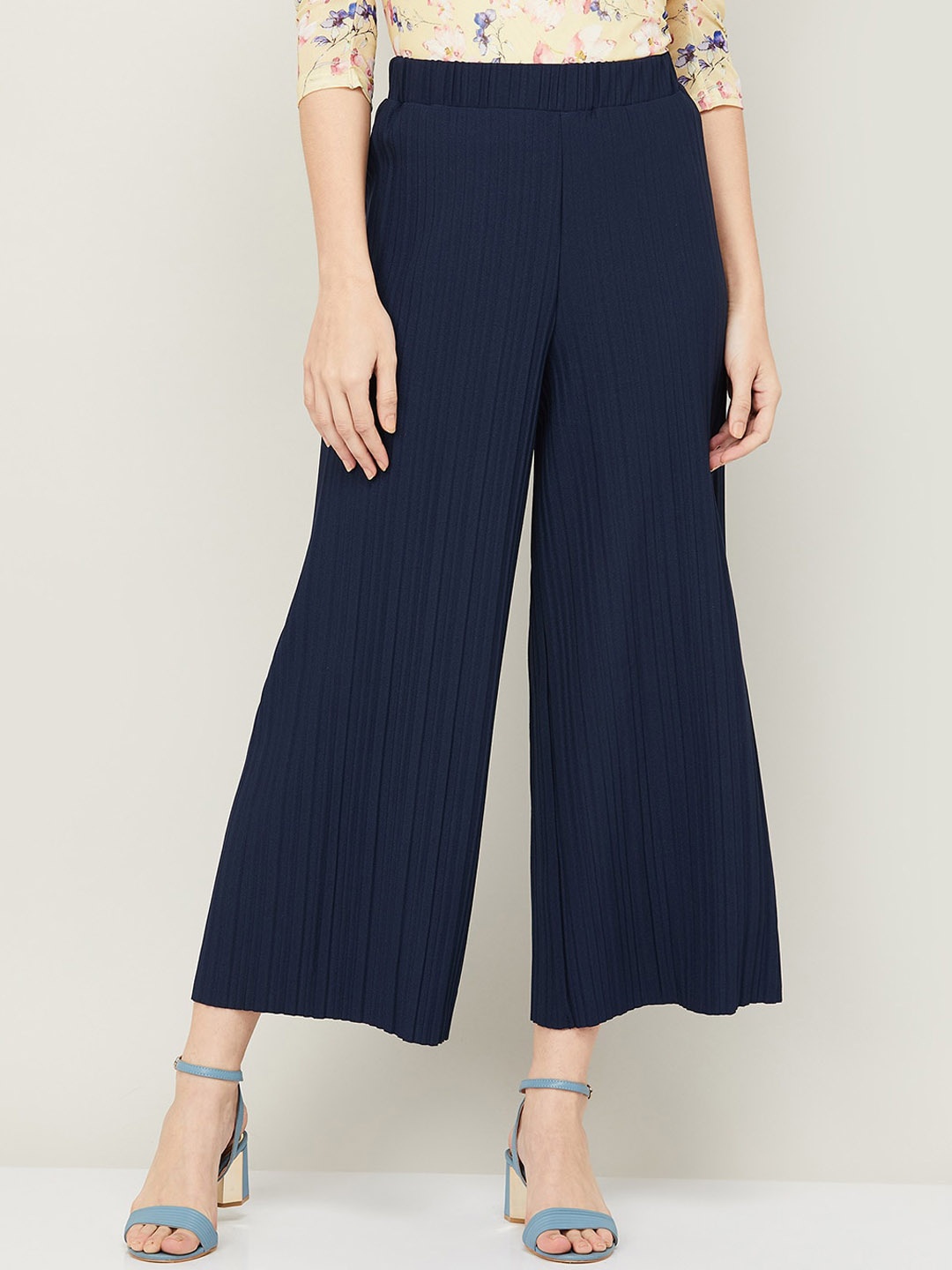 

CODE by Lifestyle Women Navy Blue Flared Culottes Trousers