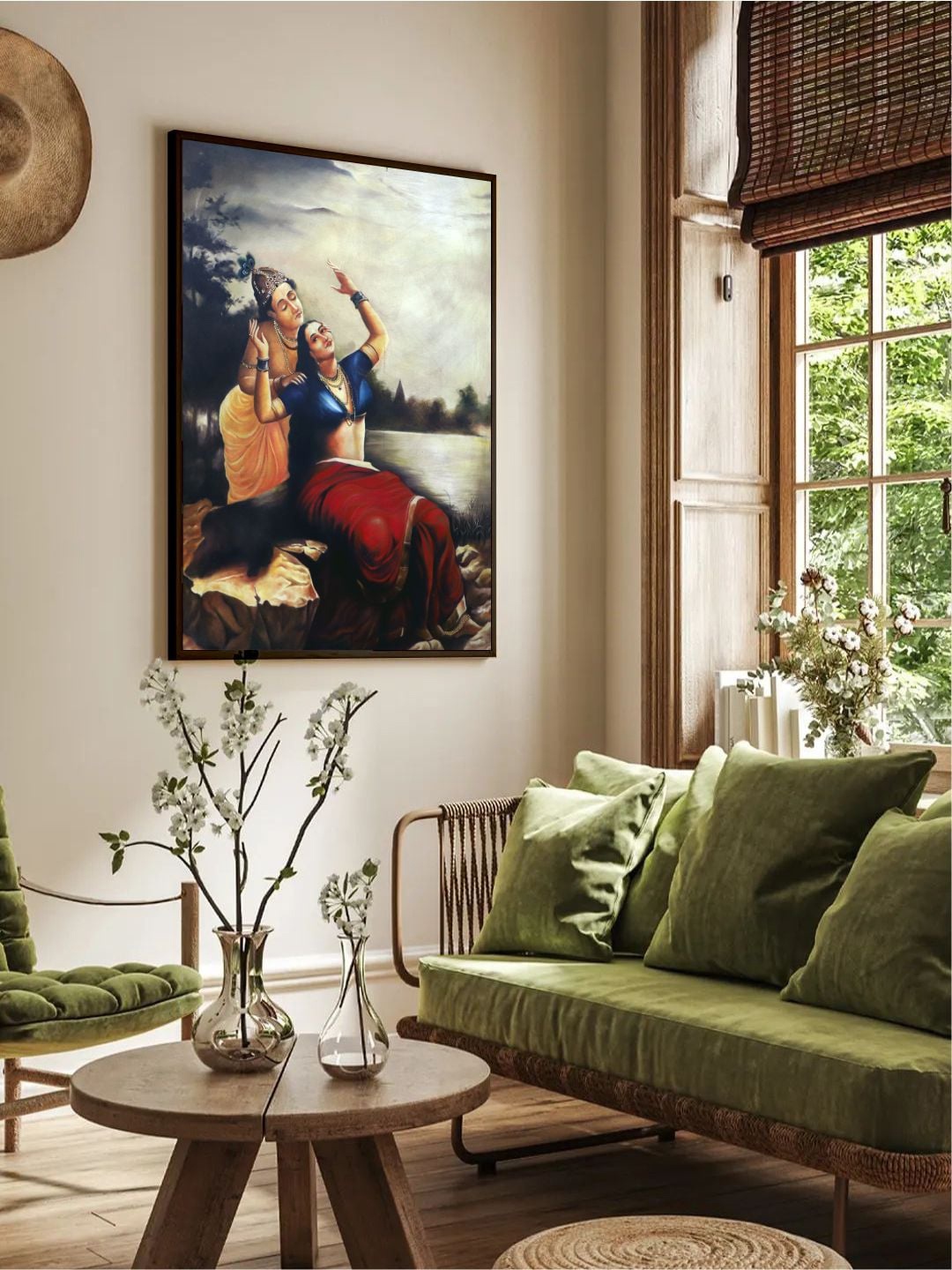 

The Art House White & Blue Abstract Painting Wall Art