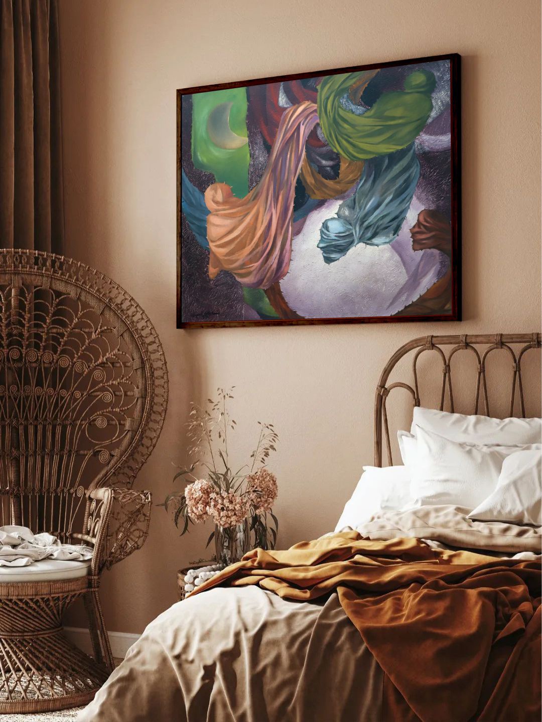 

The Art House Brown & Green Abstract Painting Wall Art