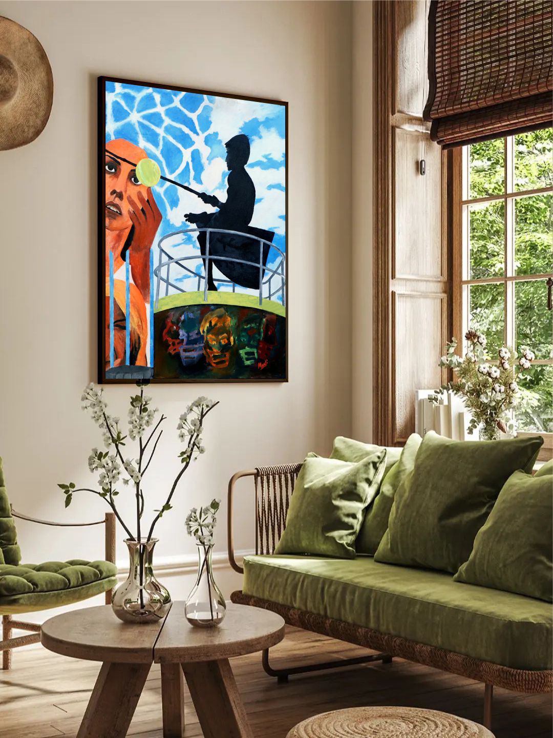 

The Art House Blue & White Abstract Painting Wall Art
