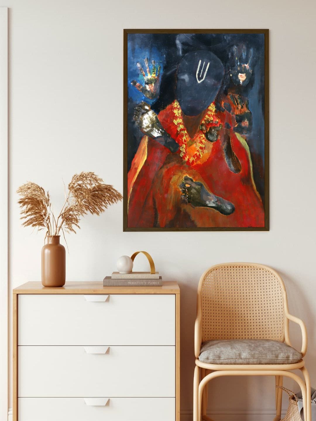 

The Art House Red & Blue Abstract Painting Wall Art