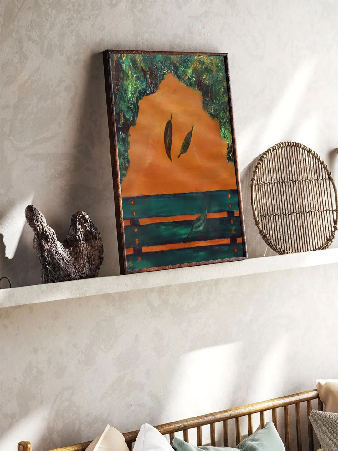 

The Art House Orange & Green Abstract Painting Wall Art