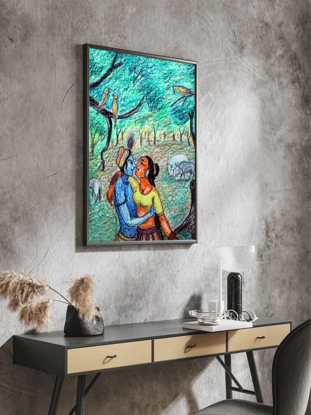 

The Art House Green & Blue Abstract Painting Wall Art