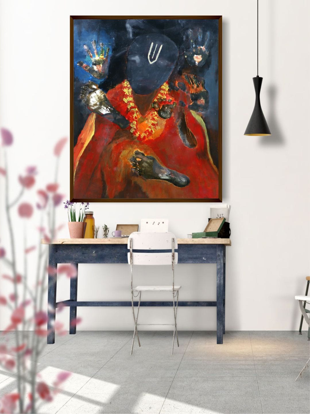 

The Art House Red & Blue Abstract Painting Wall Art