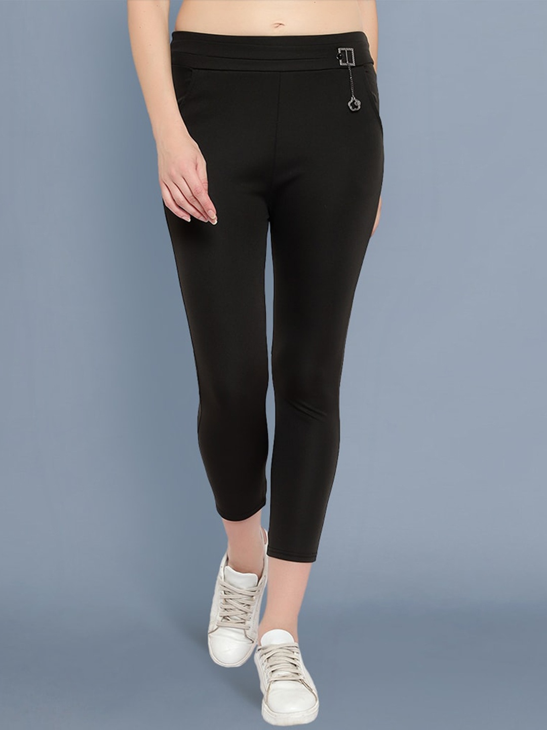 

BUY NEW TREND Women Black Comfort Slim Fit Trousers