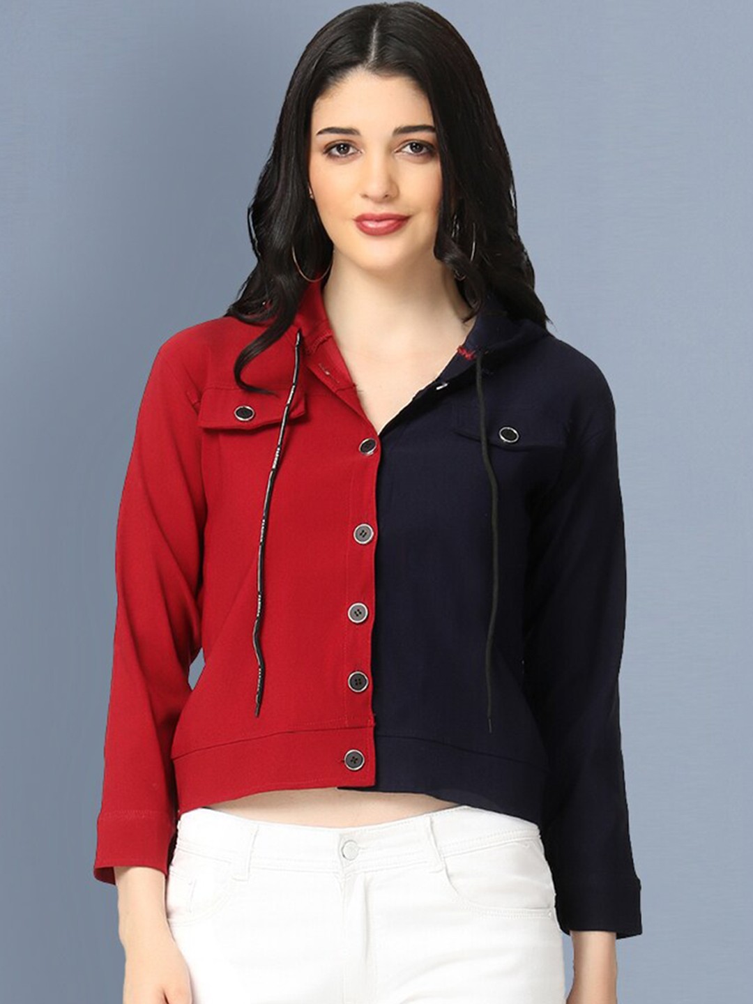 

BUY NEW TREND Women Maroon Lightweight Crop Tailored Jacket
