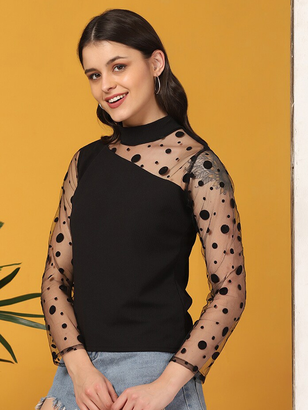 

BUY NEW TREND Black Lace Top