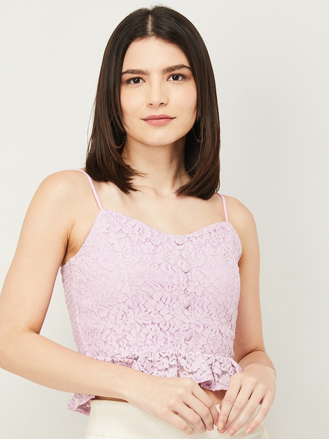 

Ginger by Lifestyle Women Lavender Laced Crop Top