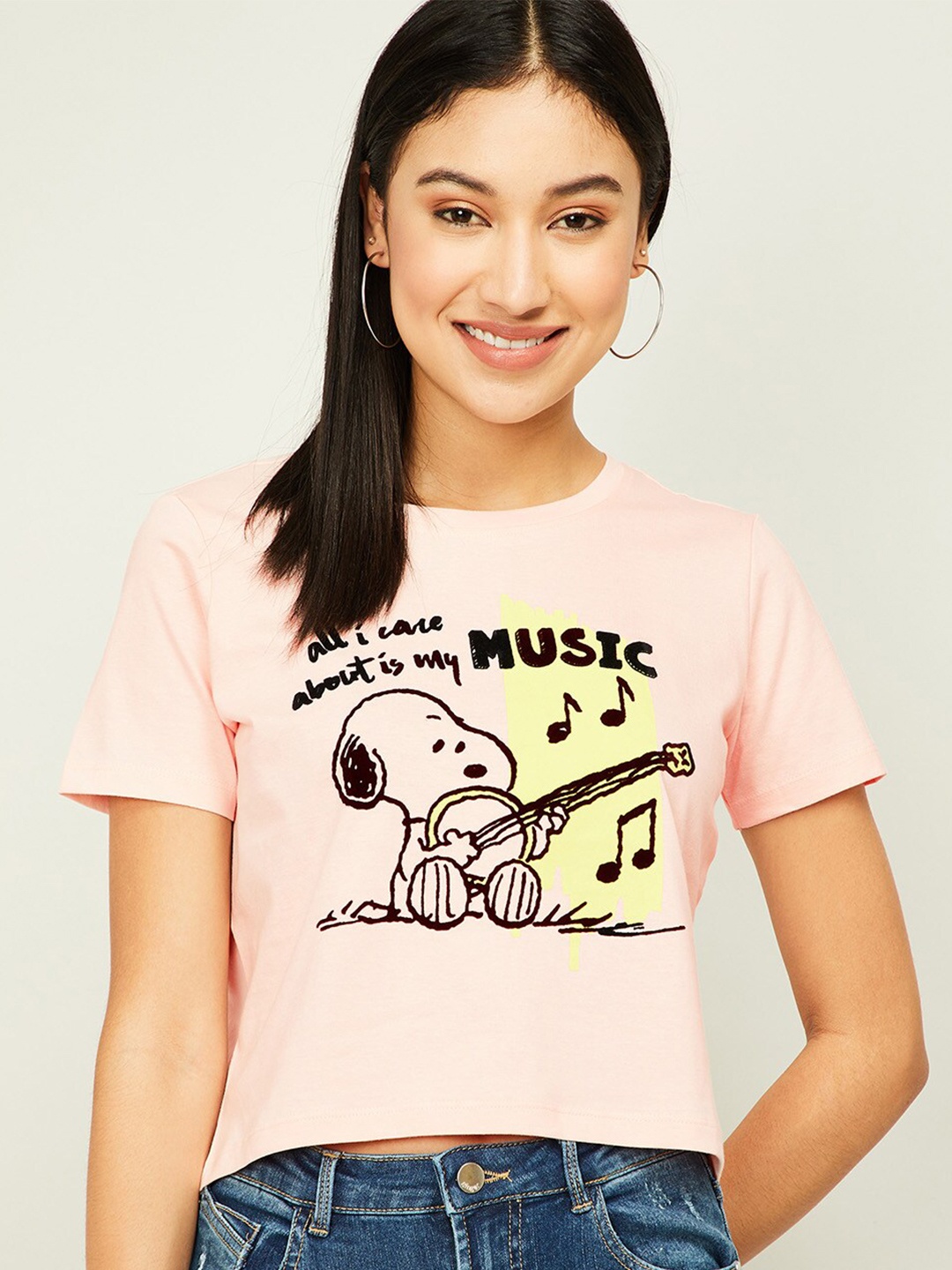 

Ginger by Lifestyle Pink Print Crop Top