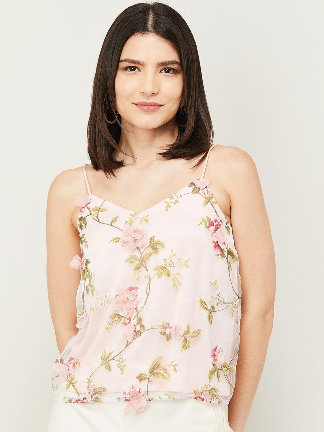 

Ginger by Lifestyle Women Pink Floral Printed Top