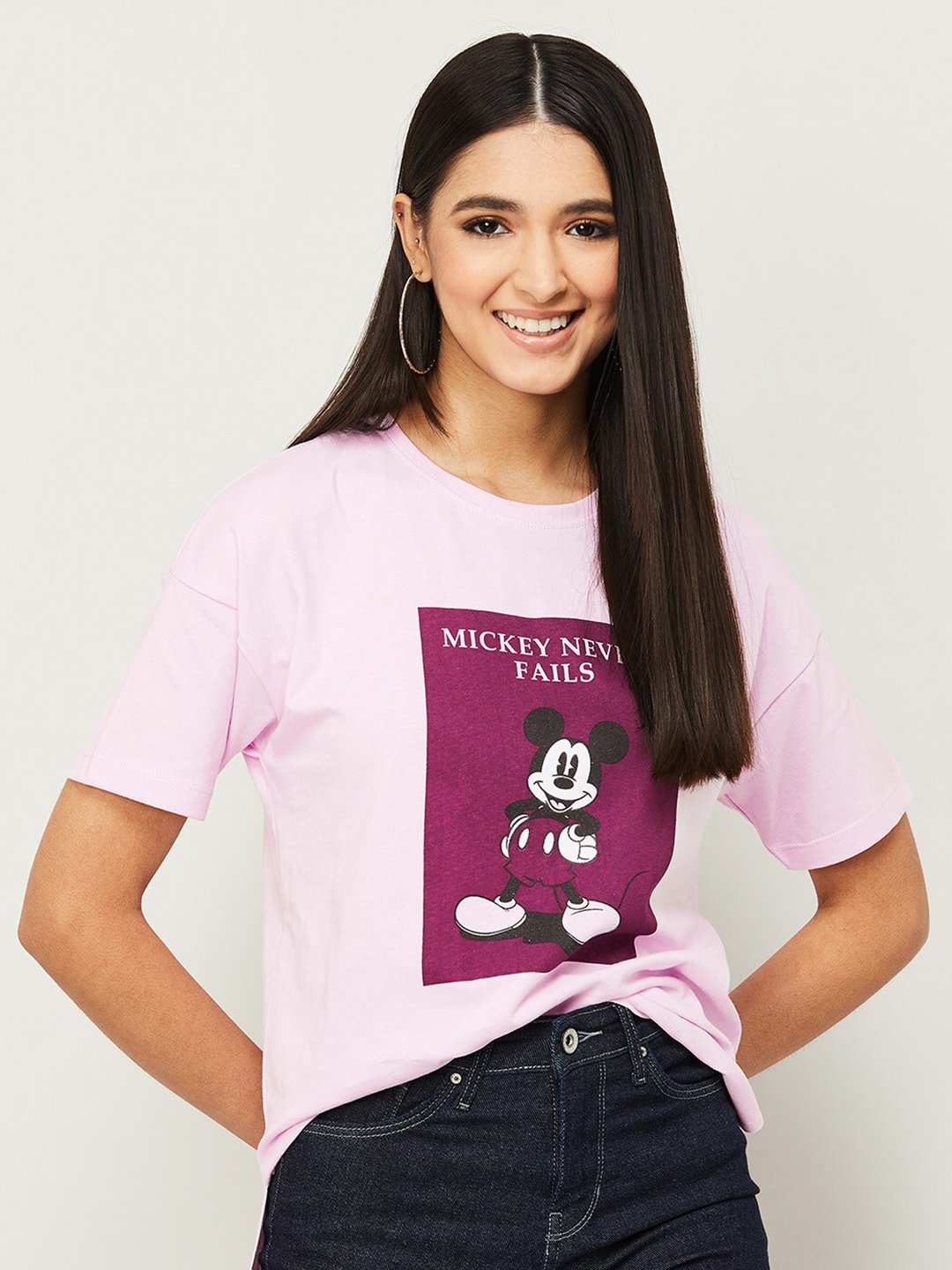 

Ginger by Lifestyle Purple Mickey Mouse Print Top