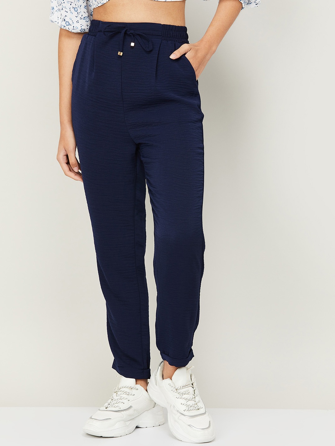 

Ginger by Lifestyle Women Navy Blue Trousers
