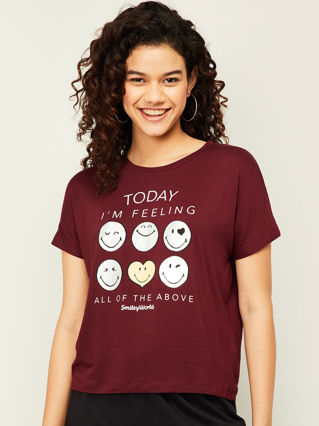 

SmileyWorld Women Brown Printed Top