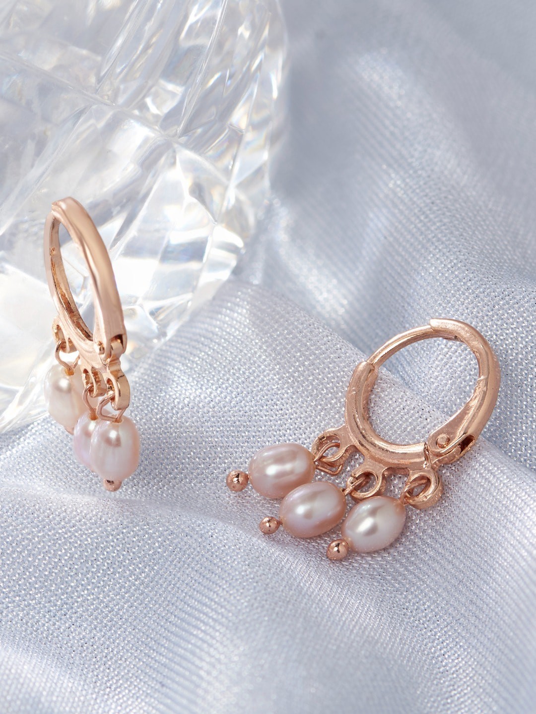 

Zaveri Pearls Pink Contemporary Hoop Earrings