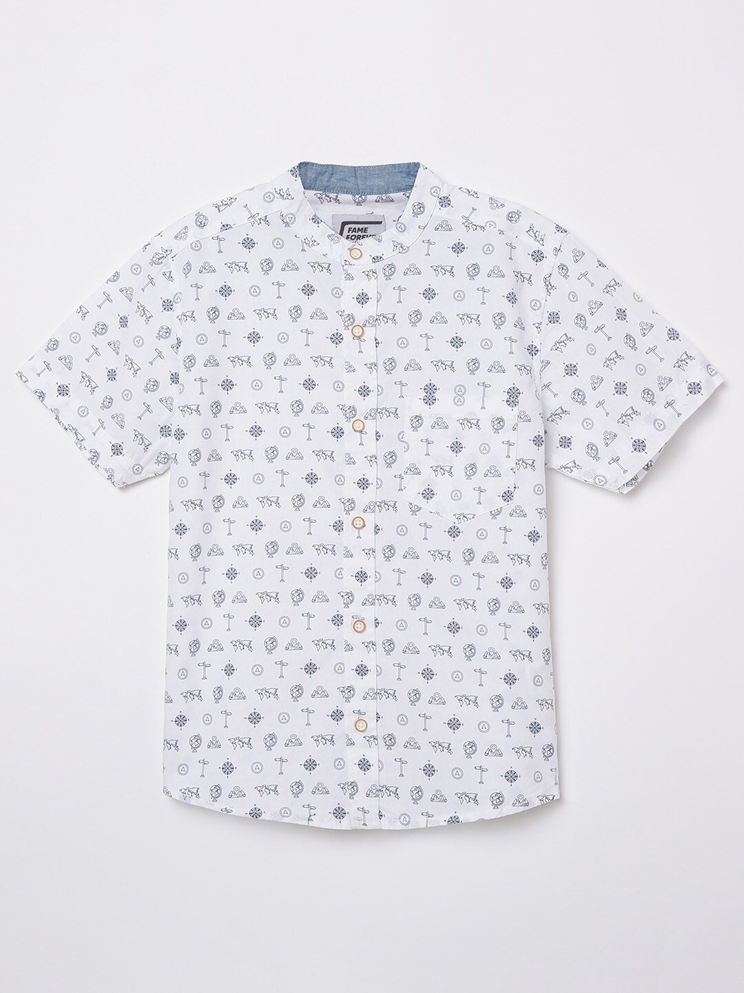 

Fame Forever by Lifestyle Boys White Printed Casual Shirt