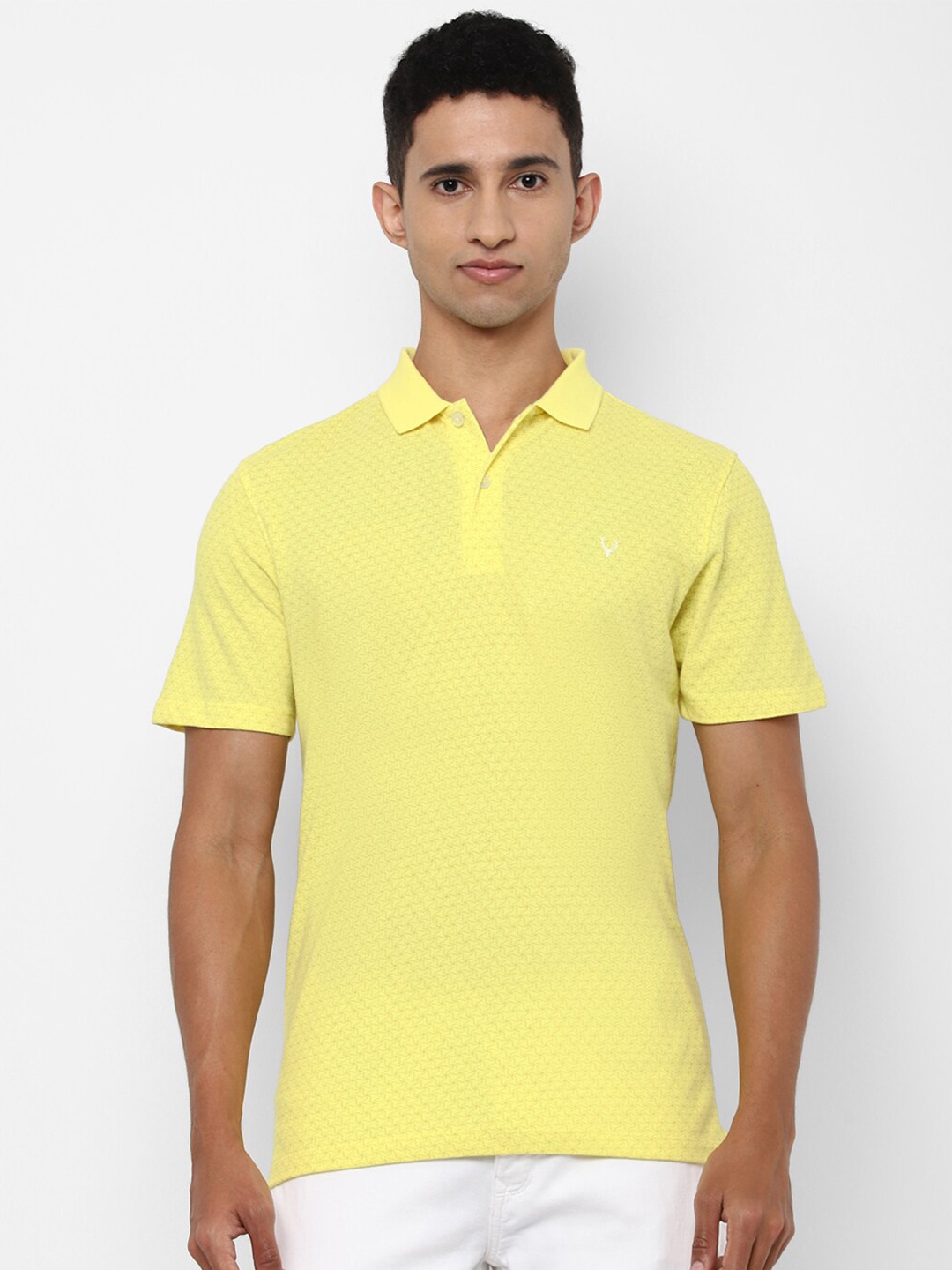 

Allen Solly Men Yellow Polo Collar Pure Cotton T-shirt