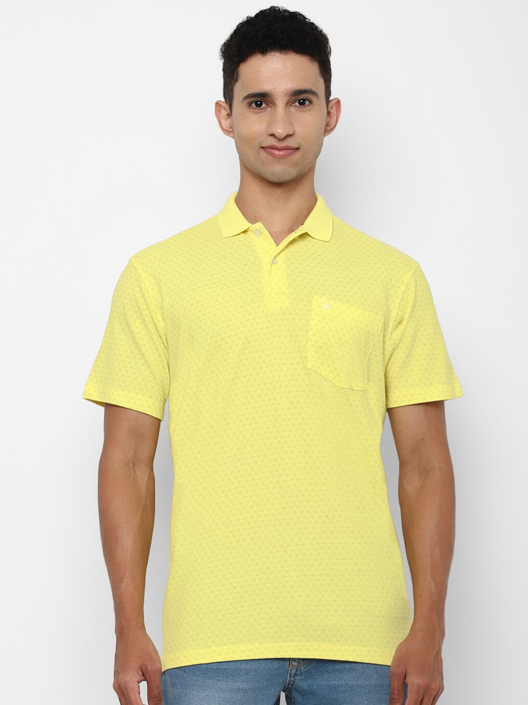 

Allen Solly Men Yellow Polo Collar Cotton T-shirt