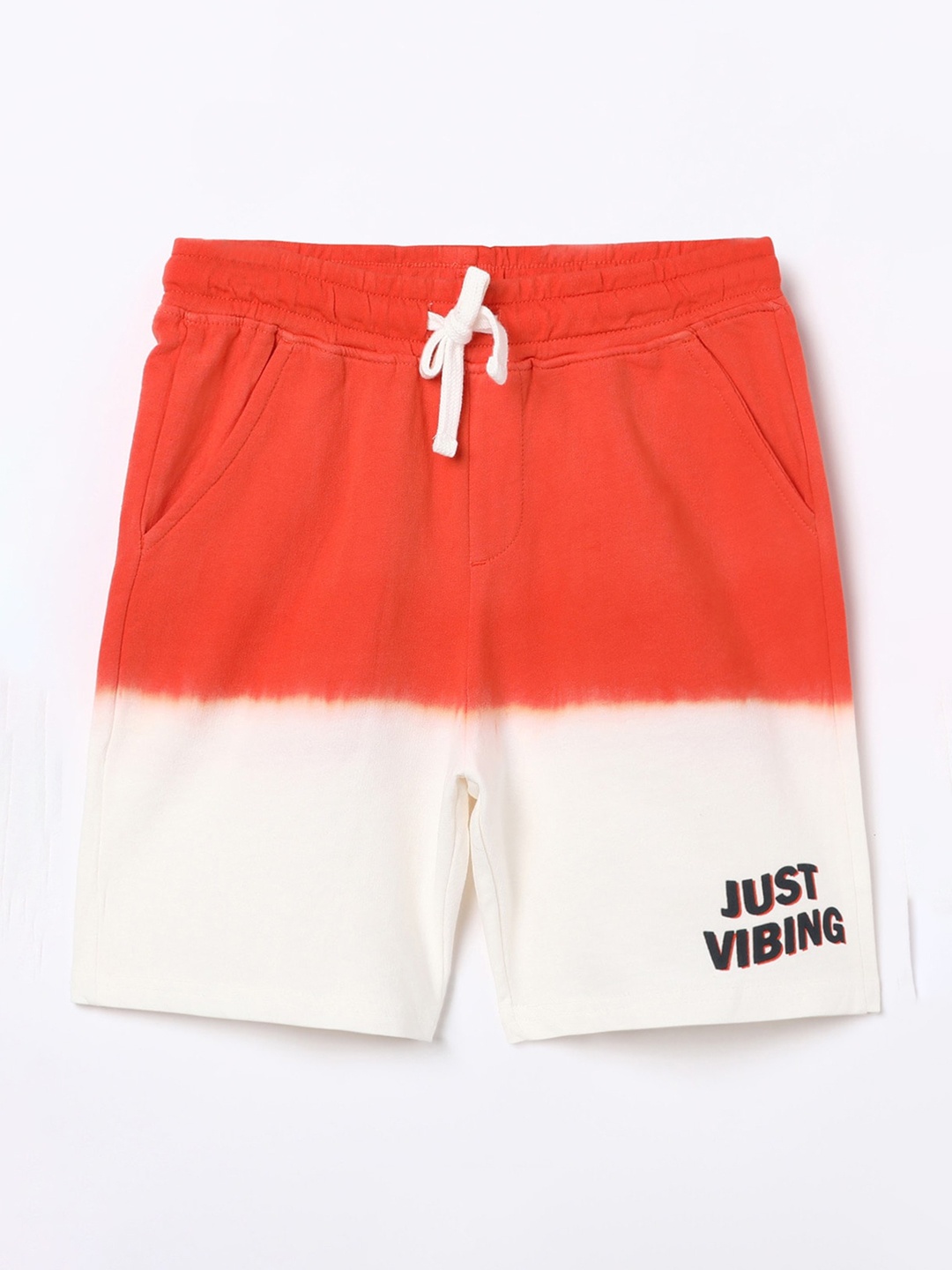 

Bossini Boys Coral Red & White Colourblocked Pure Cotton Shorts