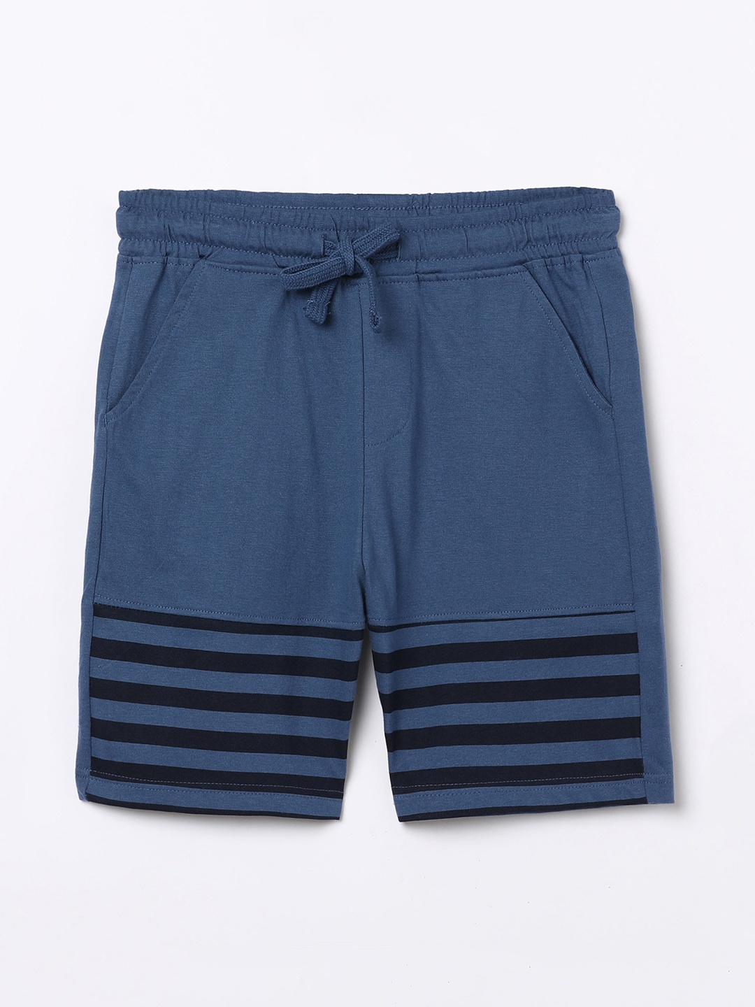 

Fame Forever by Lifestyle Boys Blue Striped Slim Fit Cotton Shorts