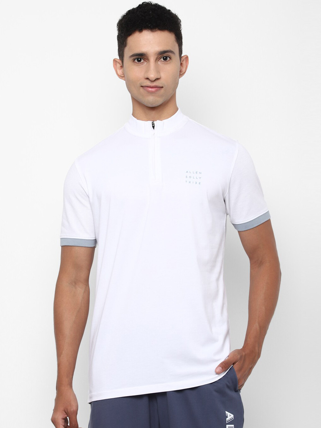 

Allen Solly Tribe Men White High Neck T-shirt