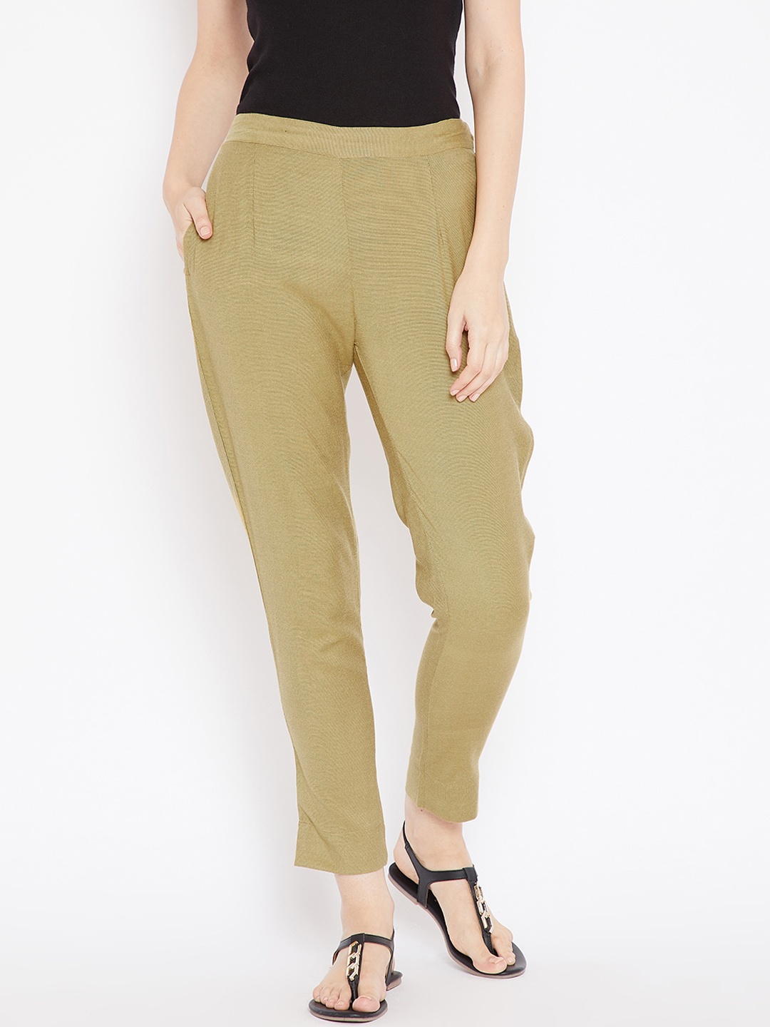 

Aujjessa Women Beige Smart Trousers