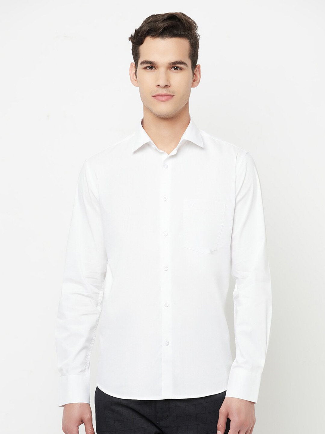 

Crimsoune Club Men White Slim Fit Casual Shirt