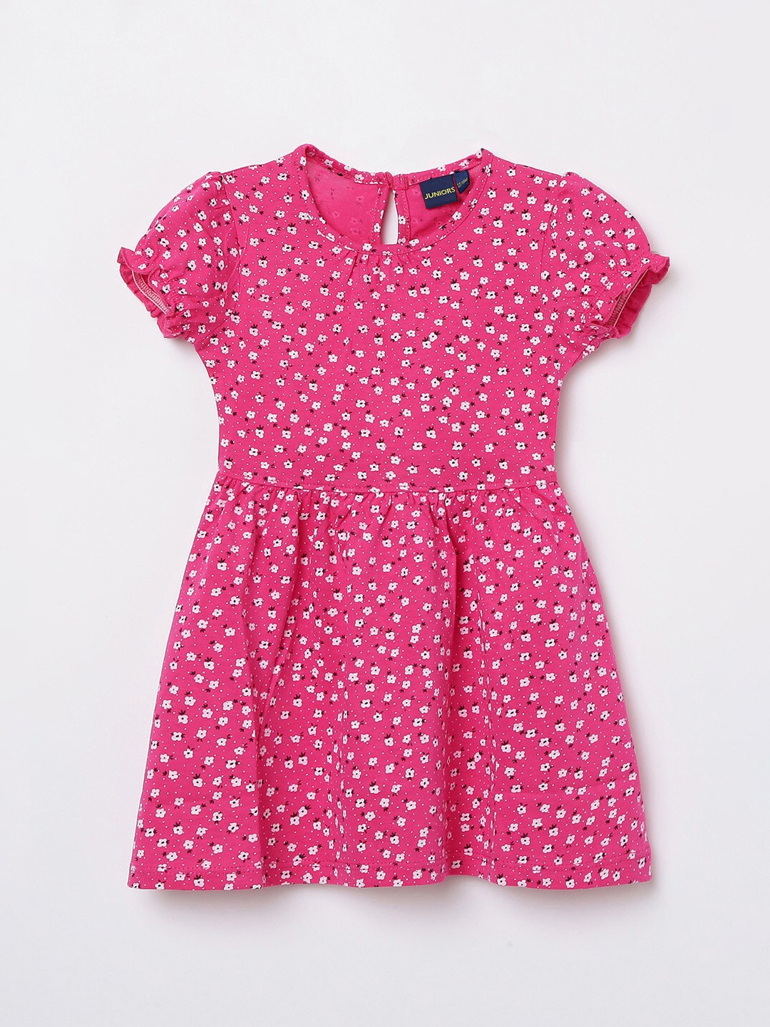

Juniors Pink & White Floral Organic Cotton Dress