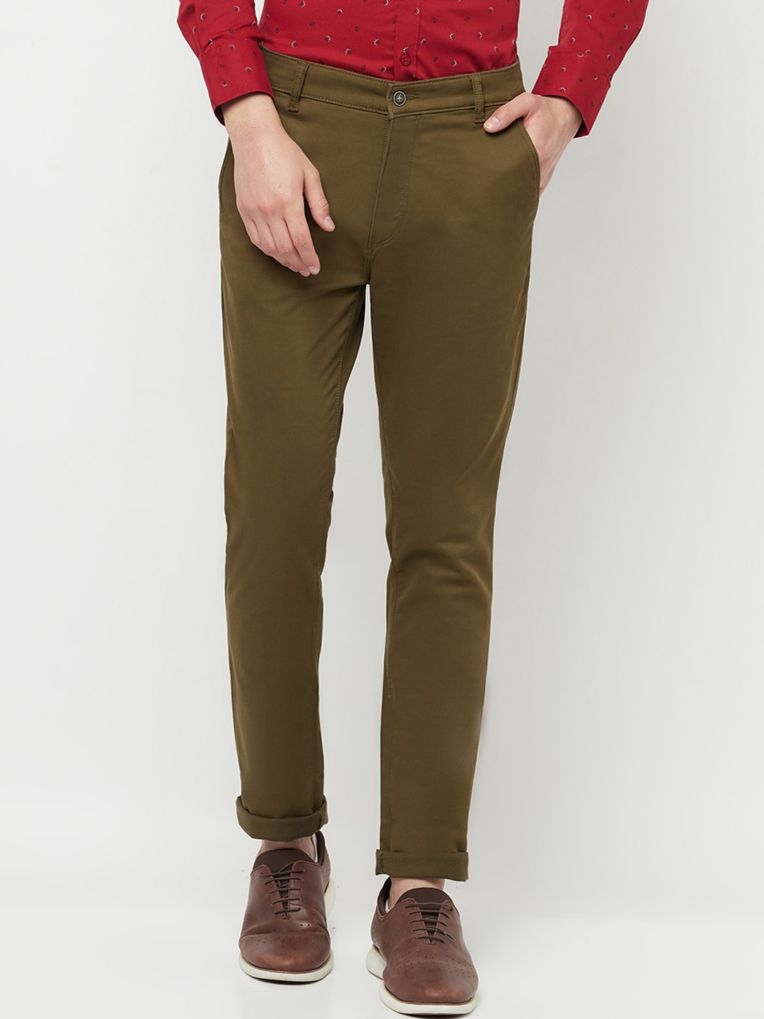 

Crimsoune Club Men Brown Original Slim Fit Chinos Trousers
