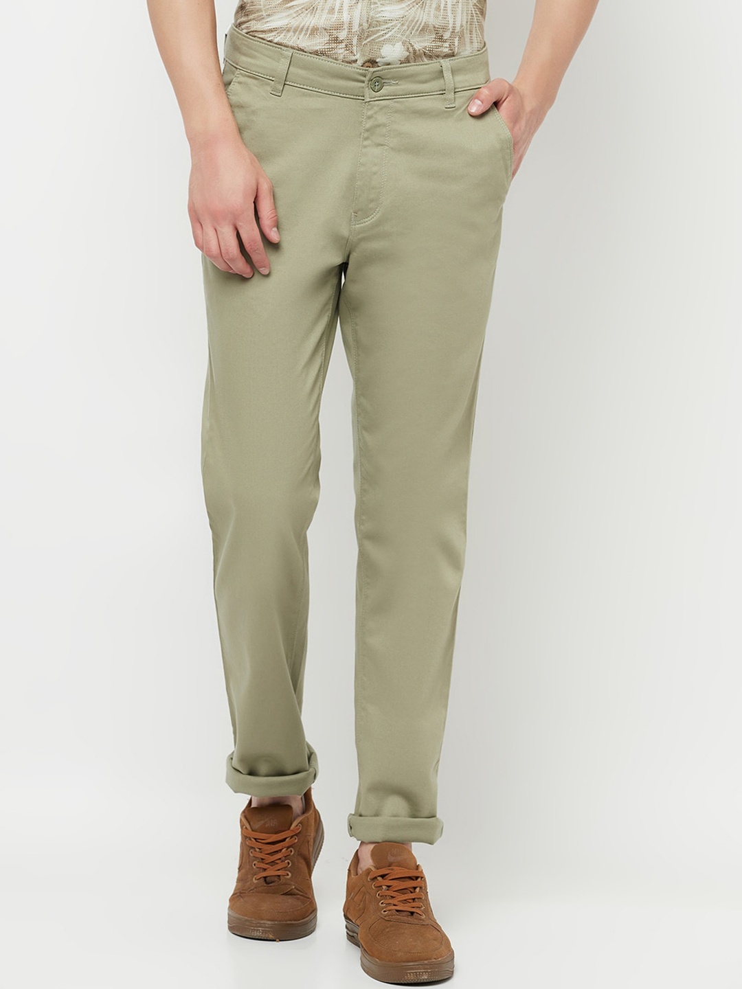 

Crimsoune Club Men Olive Green Original Chinos Trousers