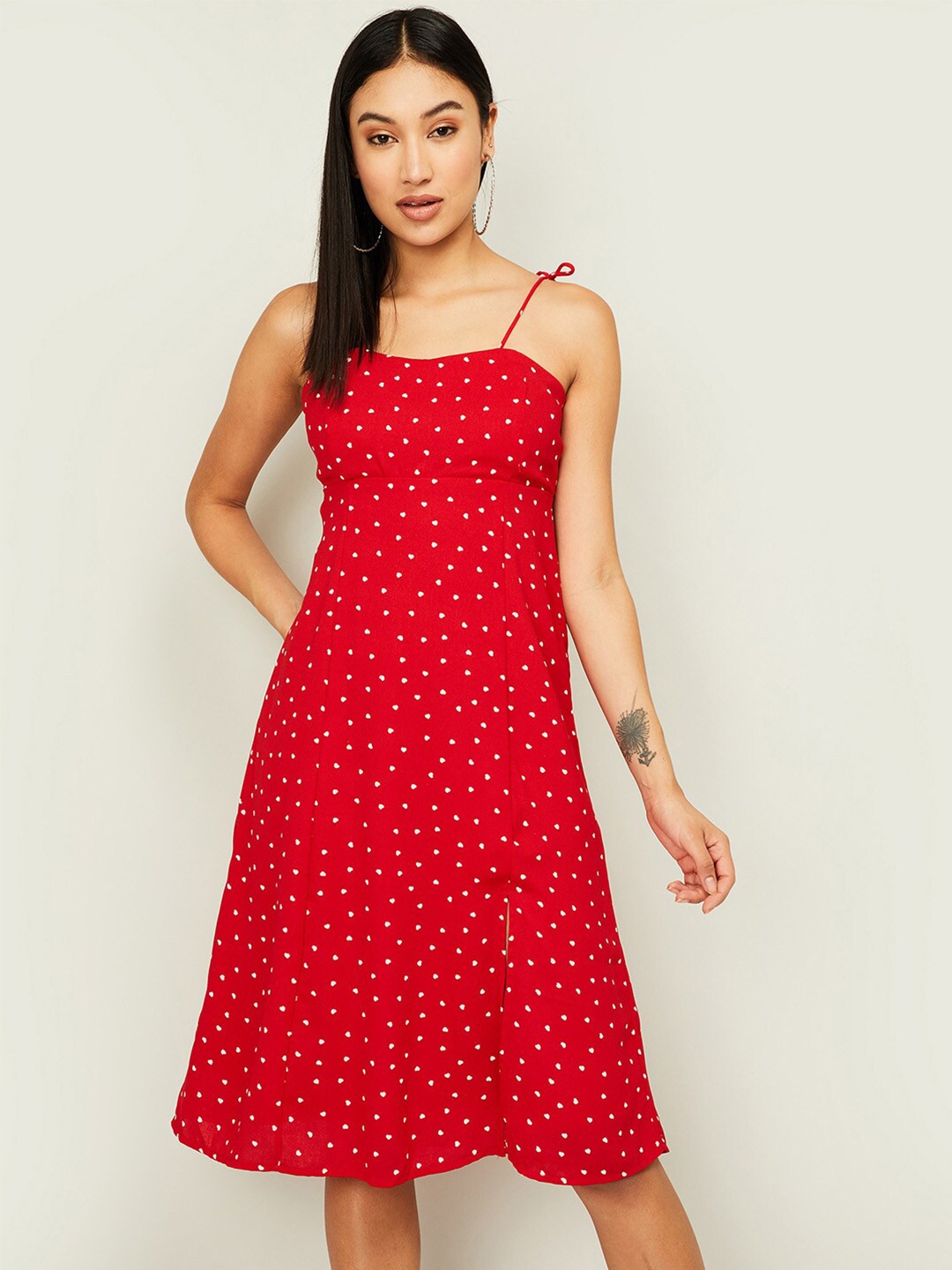 

Ginger by Lifestyle Women Red Printed A-Line Dress