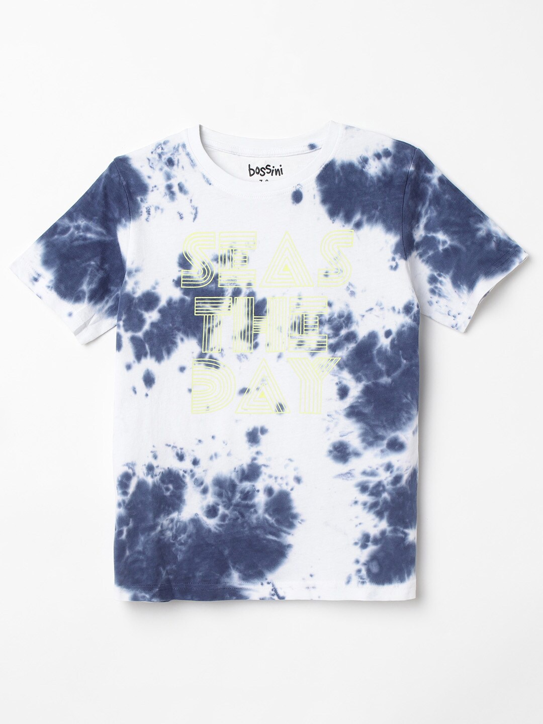 

Bossini Boys White Tie and Dye Dyed Pure Cotton T-shirt