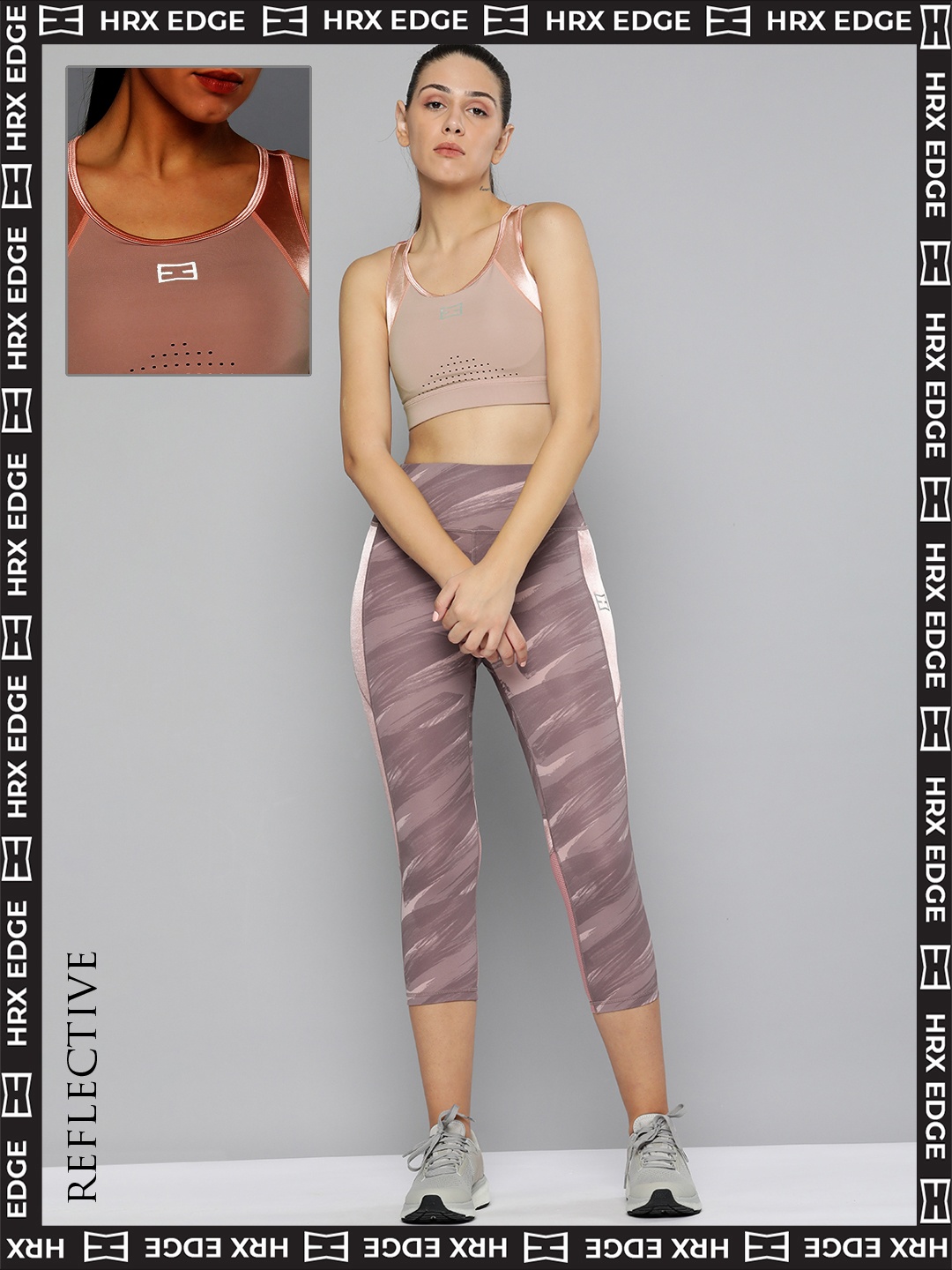 

HRX By Hrithik Roshan Women Mauve Rapid-Dry Solid EDGE Sports Bra