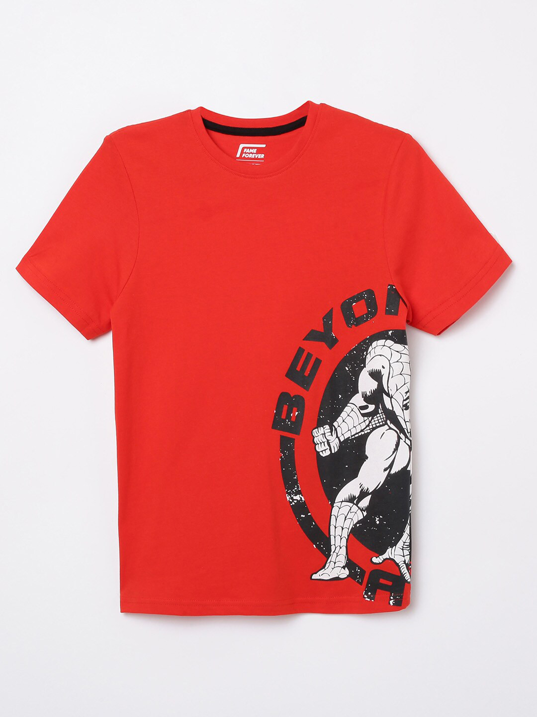

Fame Forever by Lifestyle Boys Red & White Spider-Man Printed Pure Cotton T-shirt