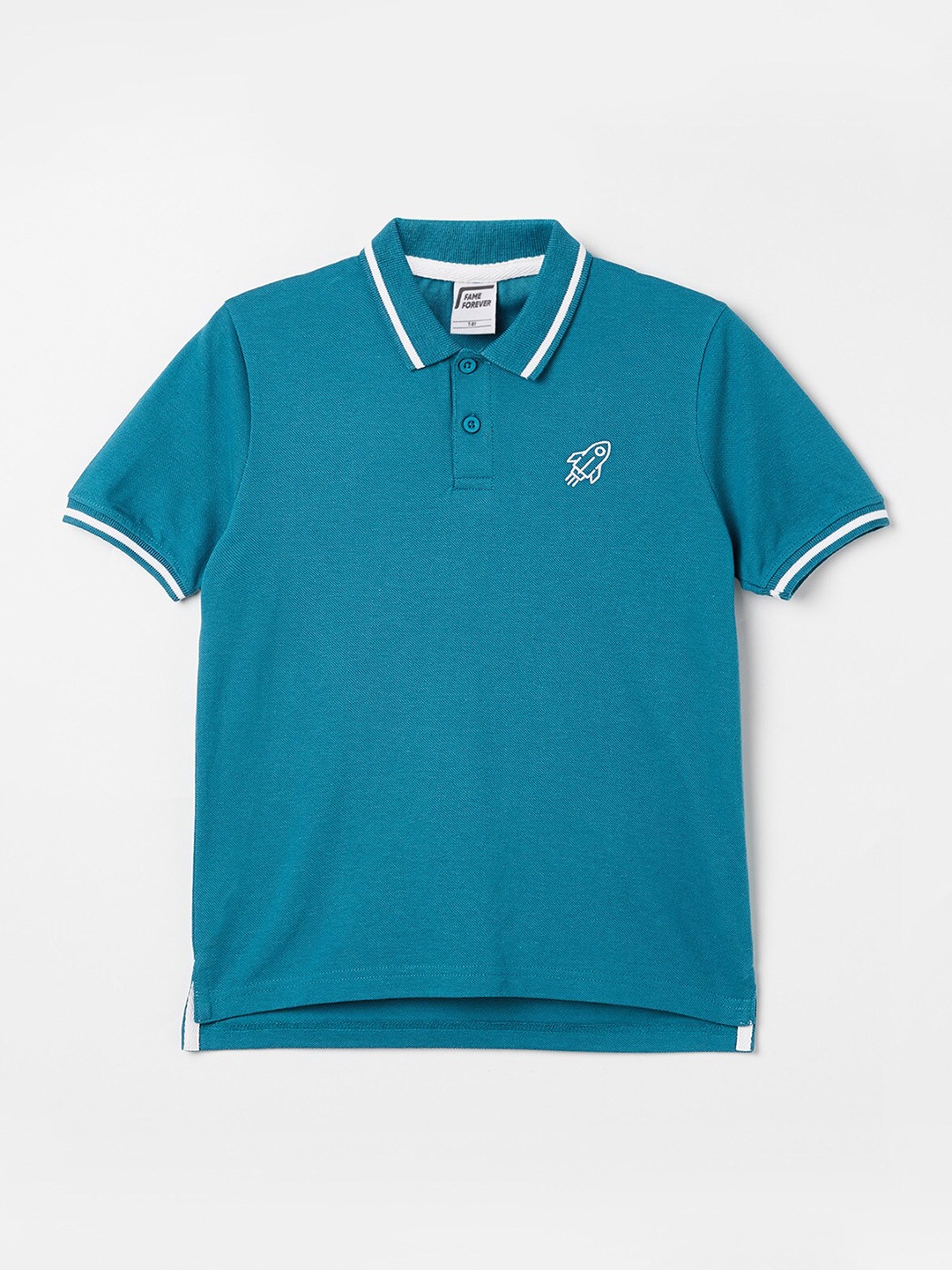 

Fame Forever by Lifestyle Boys Blue Polo Collar Pure Cotton T-shirt