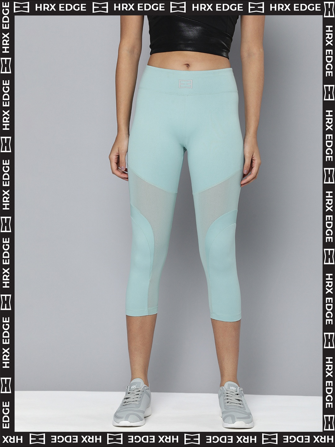 

HRX By Hrithik Roshan EDGE Women Sea Green Solid Rapid-Dry Tights
