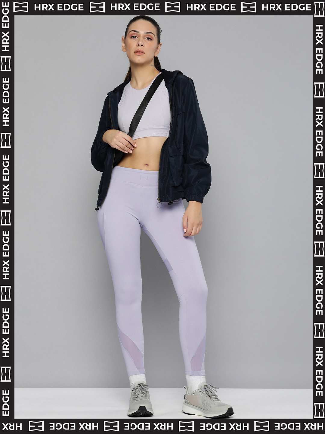 

HRX By Hrithik Roshan EDGE Women Misty Lilac Rapid-Dry Cut & Sew Tights, Lavender