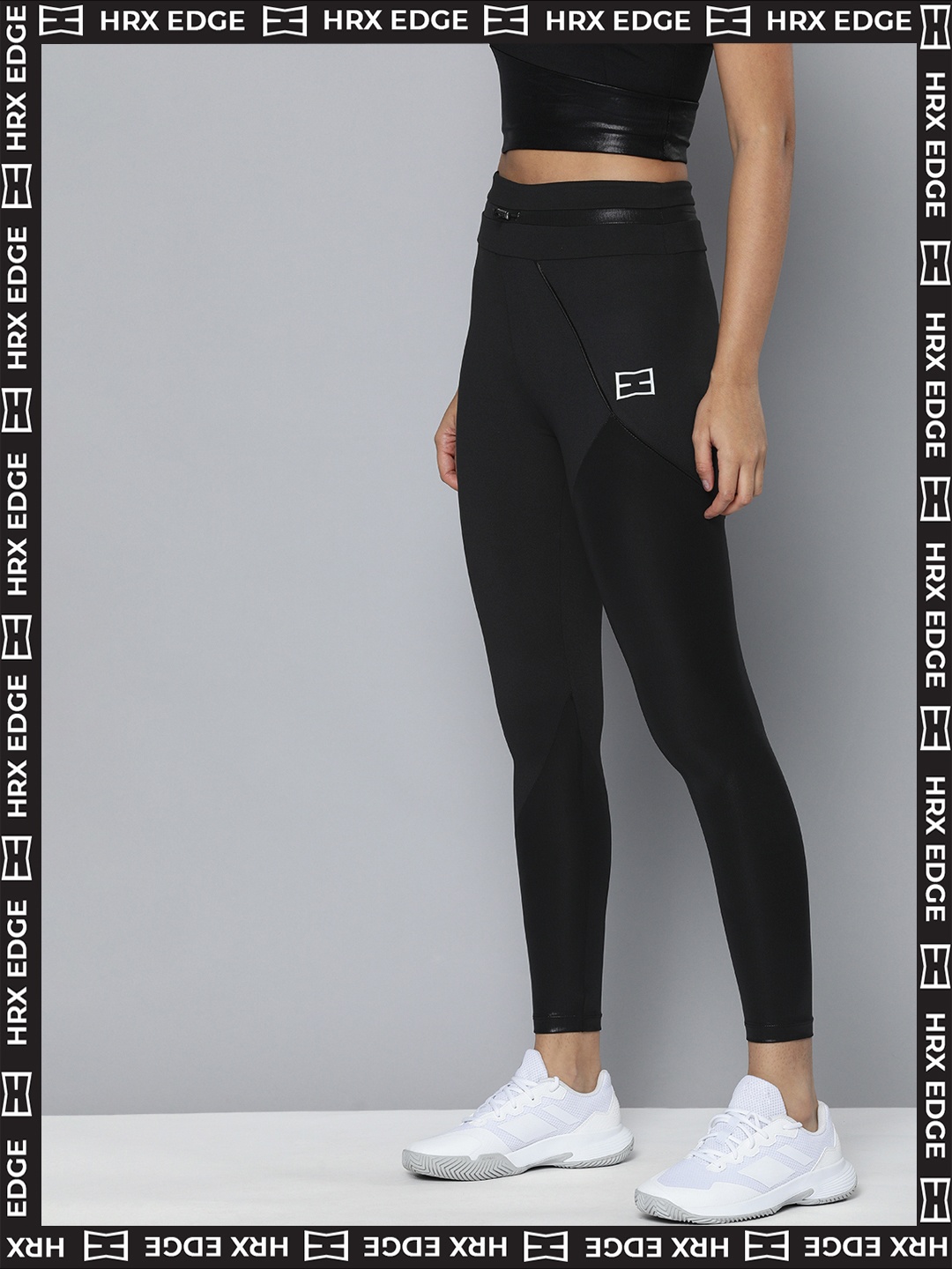 

HRX By Hrithik Roshan EDGE Women Black Solid Rapid-Dry Tights