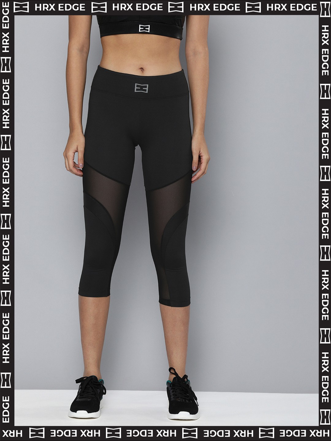 

HRX By Hrithik Roshan EDGE Women Black Solid Rapid-Dry Tights