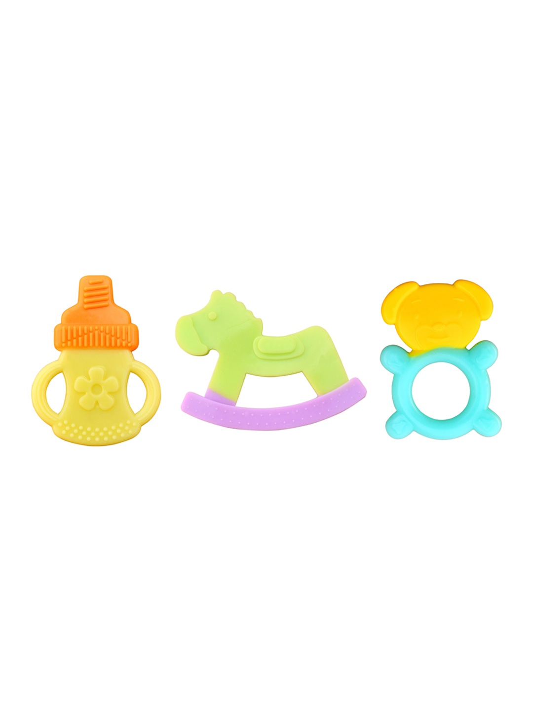 

The Little Lookers Pack of 3 Silicone BPA Free Teether, Yellow