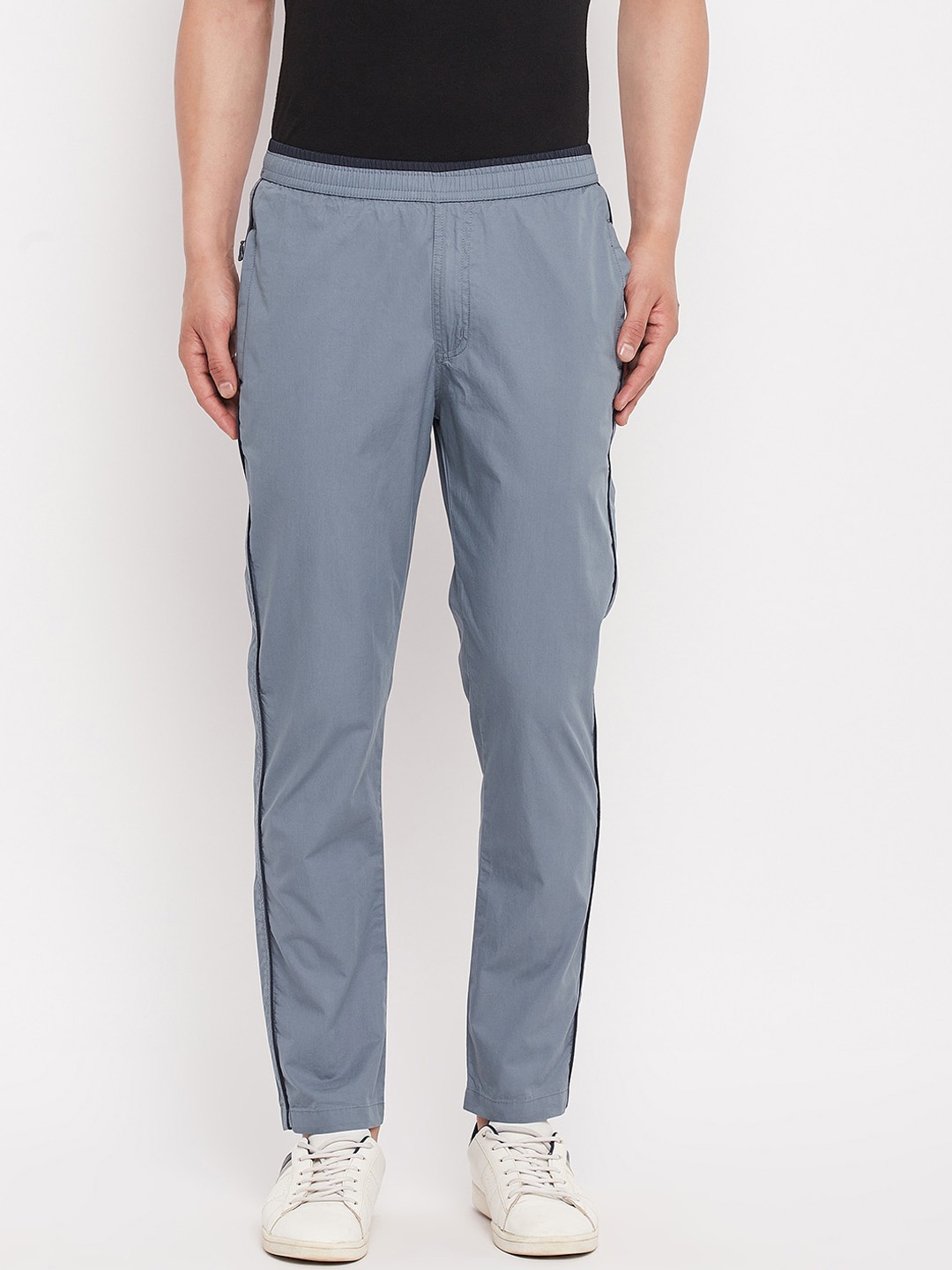 

Okane Men Blue Regular Fit Solid Cotton Track Pants